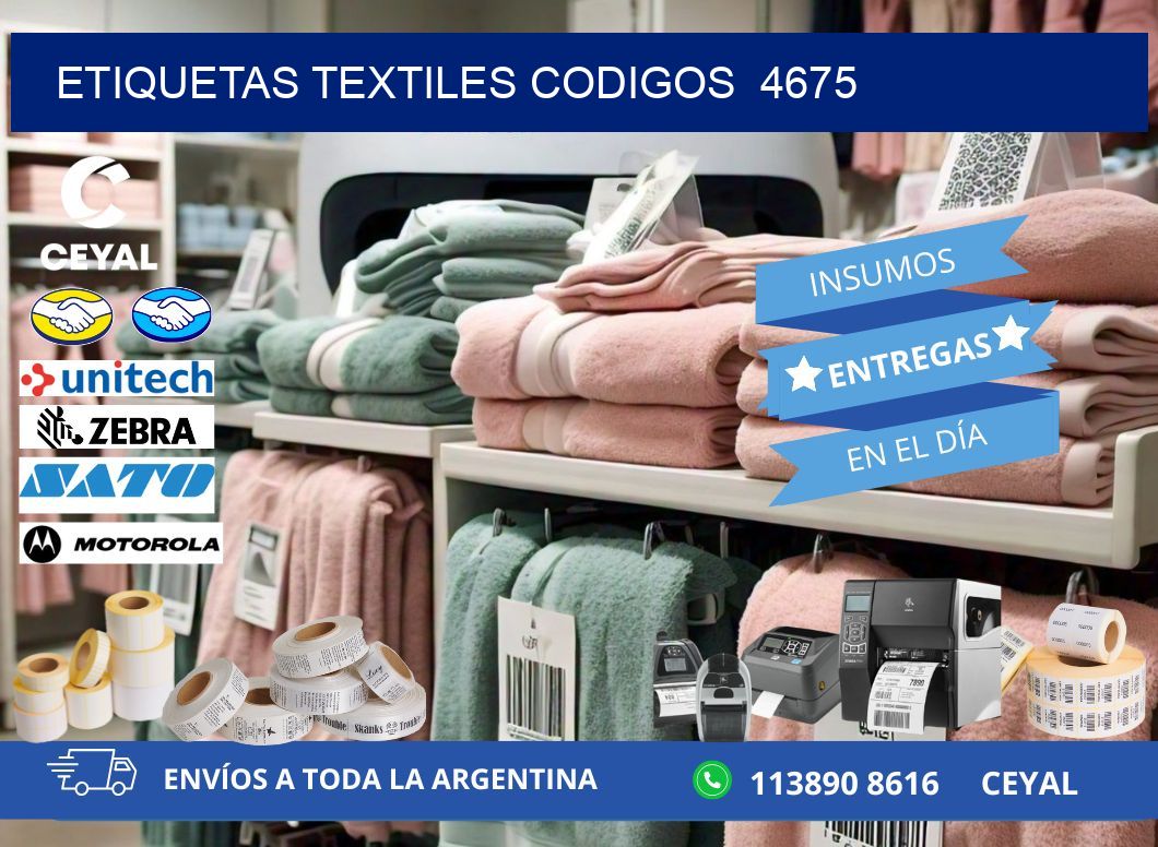 ETIQUETAS TEXTILES CODIGOS  4675