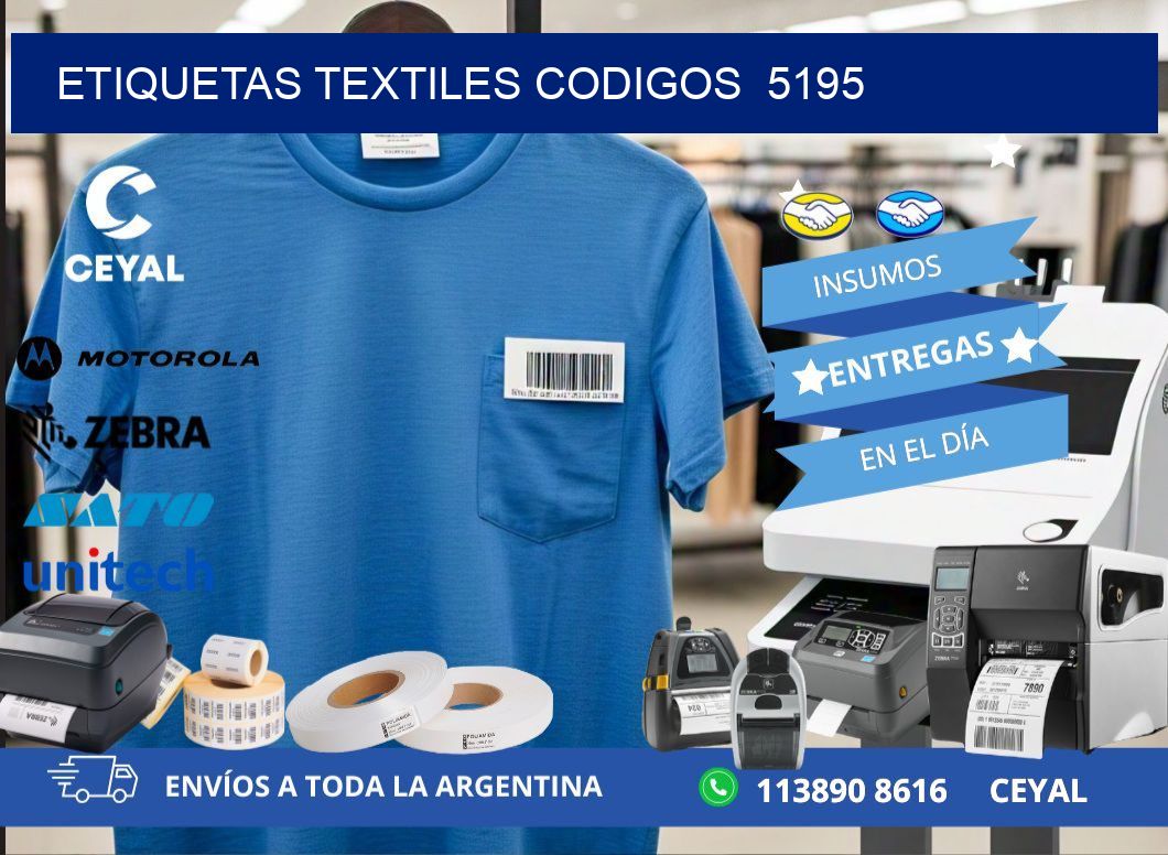 ETIQUETAS TEXTILES CODIGOS  5195