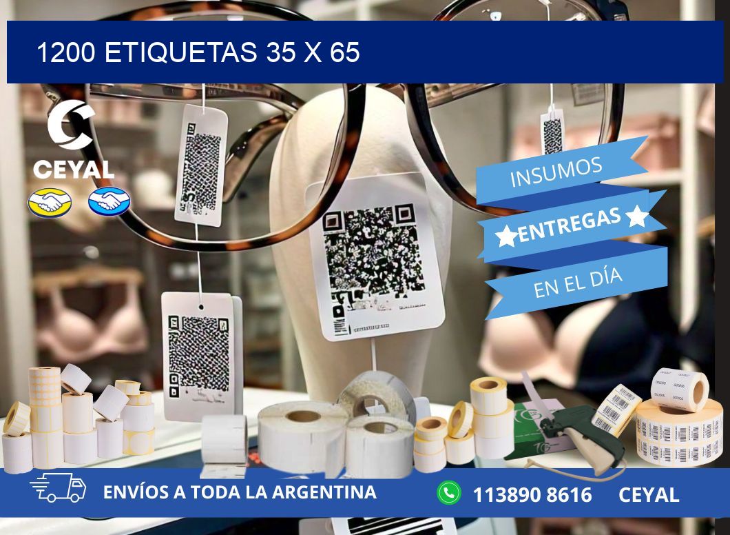 1200 ETIQUETAS 35 x 65