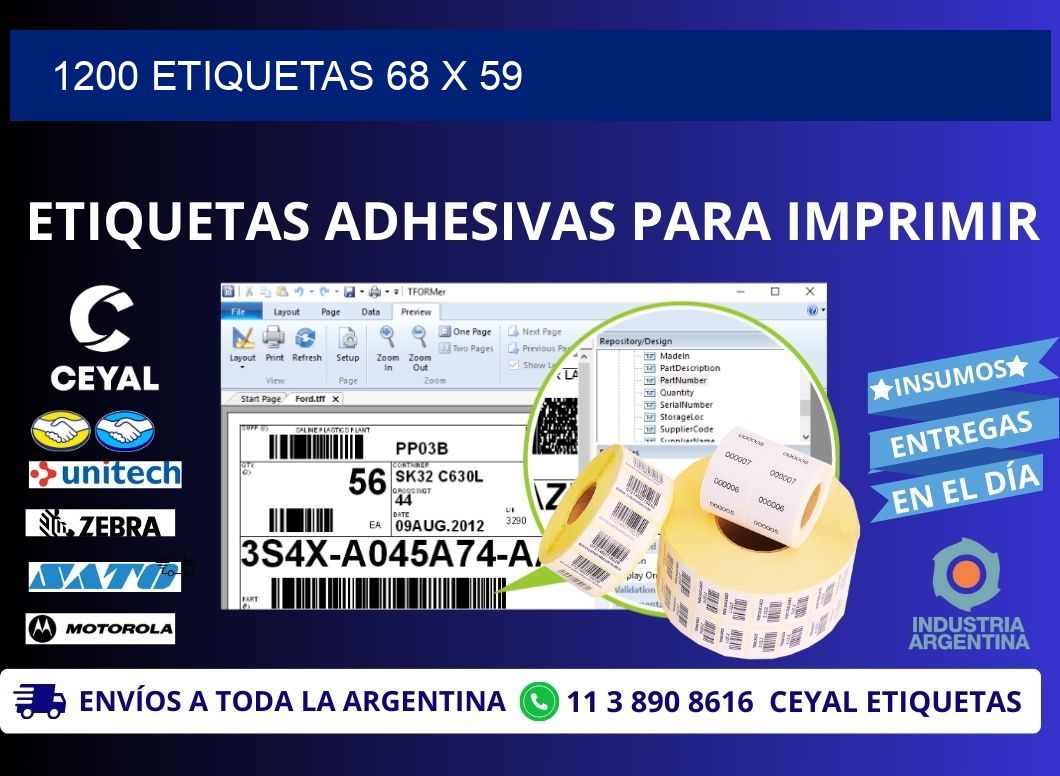 1200 ETIQUETAS 68 x 59