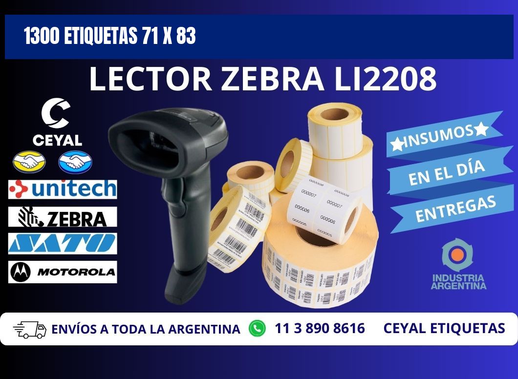 1300 ETIQUETAS 71 x 83
