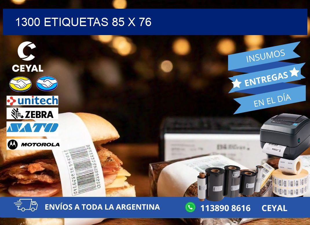 1300 ETIQUETAS 85 x 76