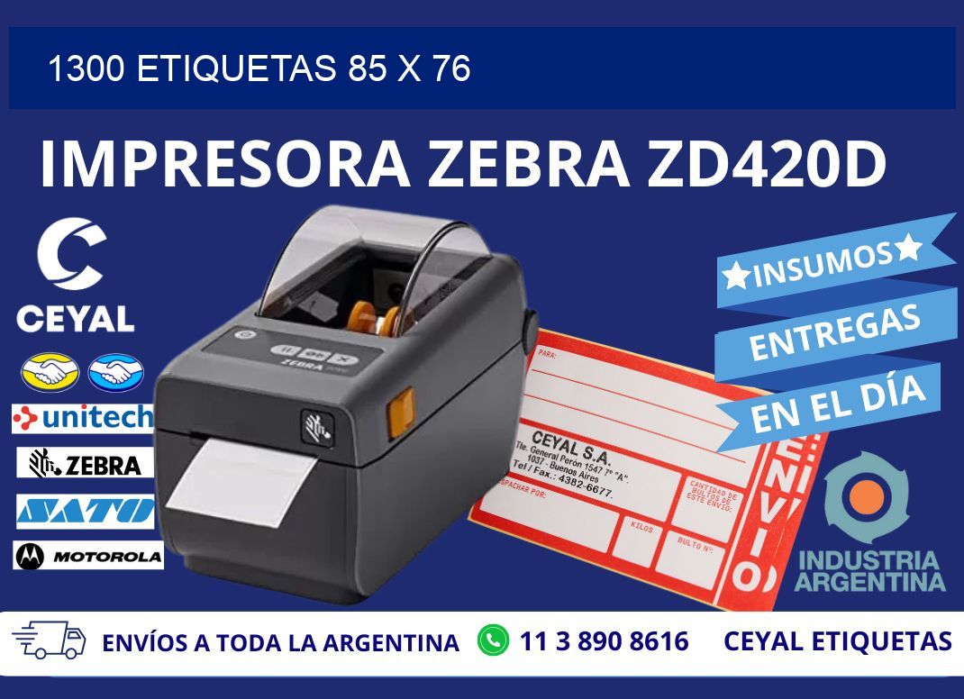 1300 ETIQUETAS 85 x 76