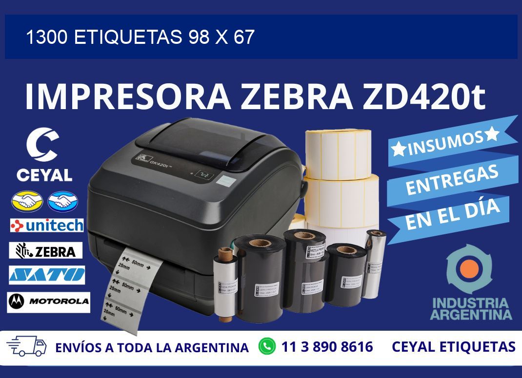 1300 ETIQUETAS 98 x 67