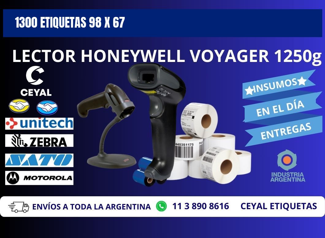 1300 ETIQUETAS 98 x 67