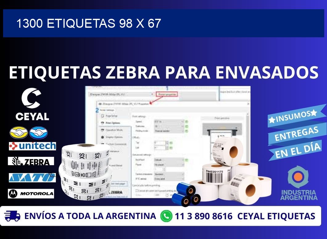 1300 ETIQUETAS 98 x 67