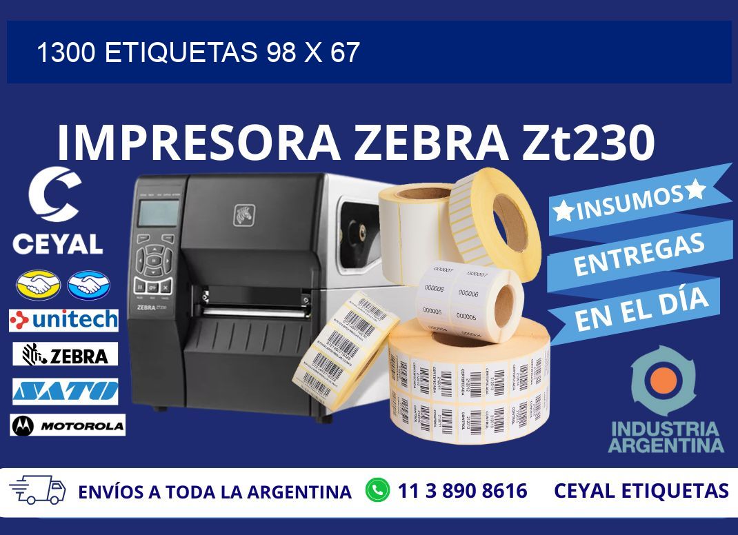 1300 ETIQUETAS 98 x 67