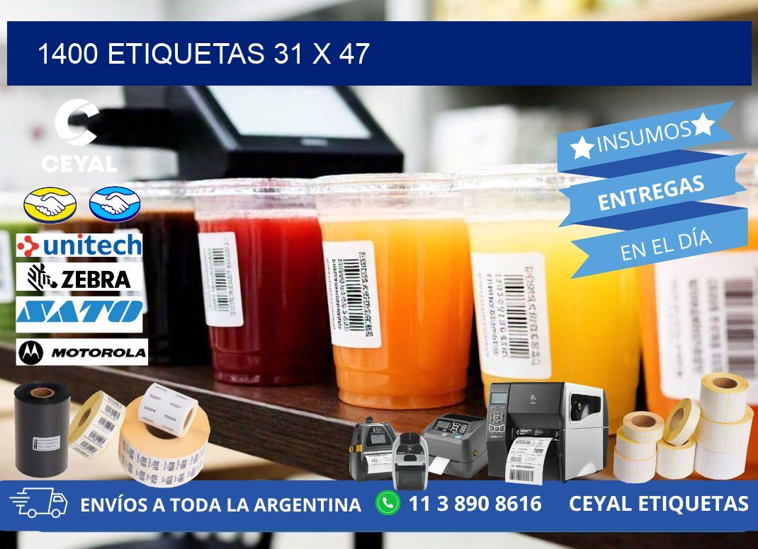1400 ETIQUETAS 31 x 47
