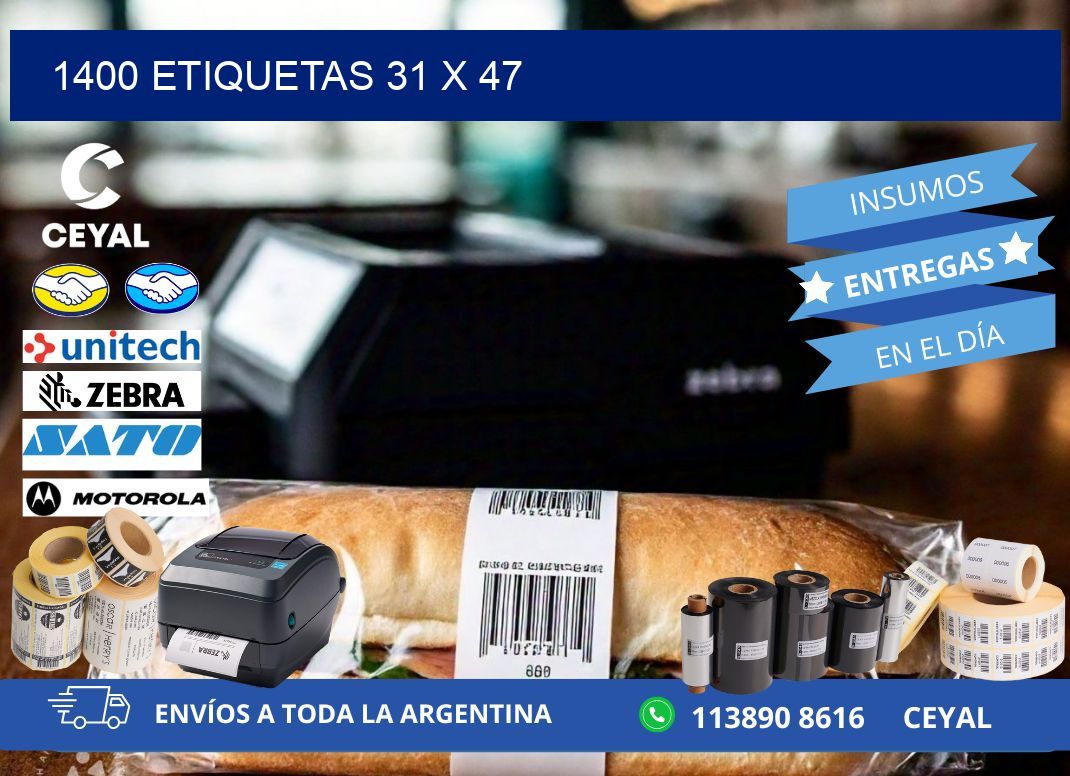 1400 ETIQUETAS 31 x 47
