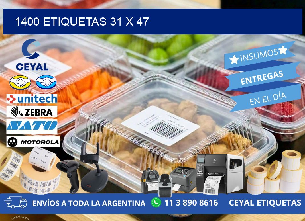 1400 ETIQUETAS 31 x 47