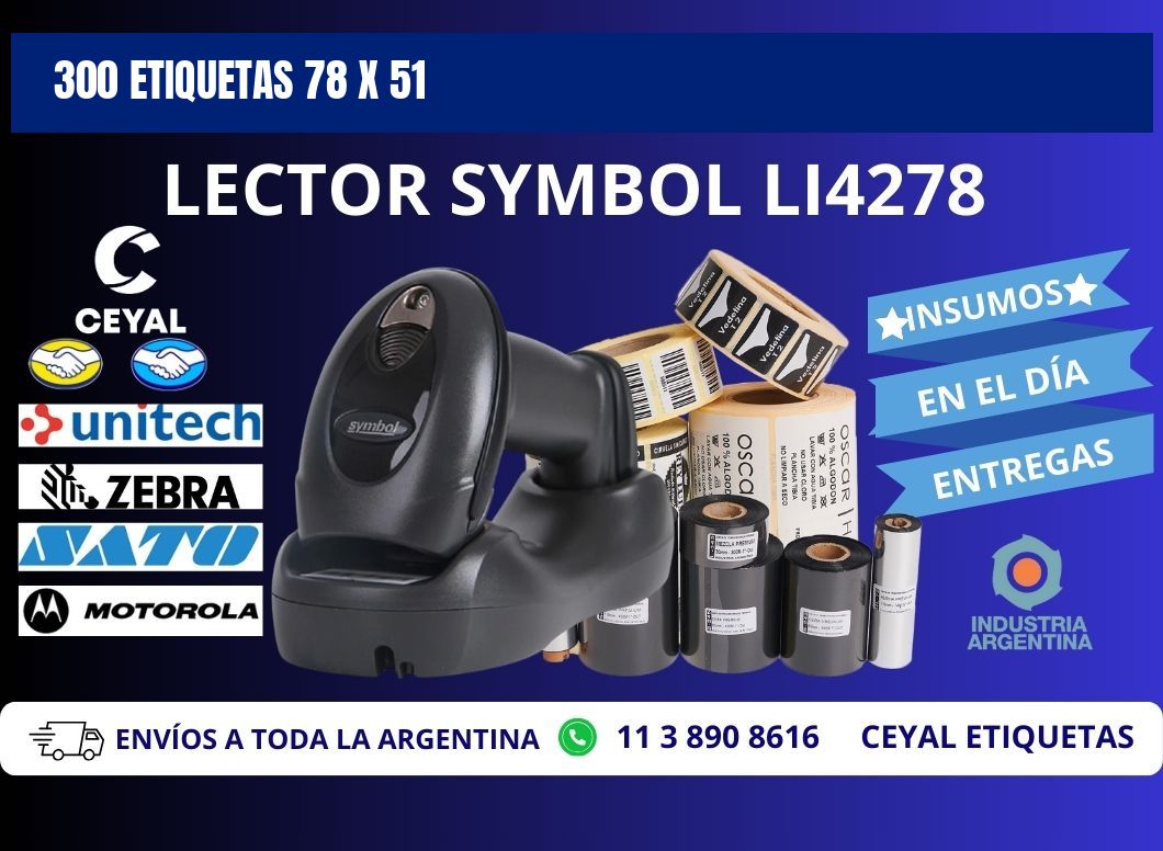 300 ETIQUETAS 78 x 51