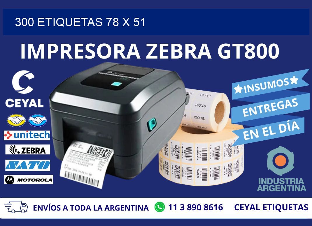 300 ETIQUETAS 78 x 51