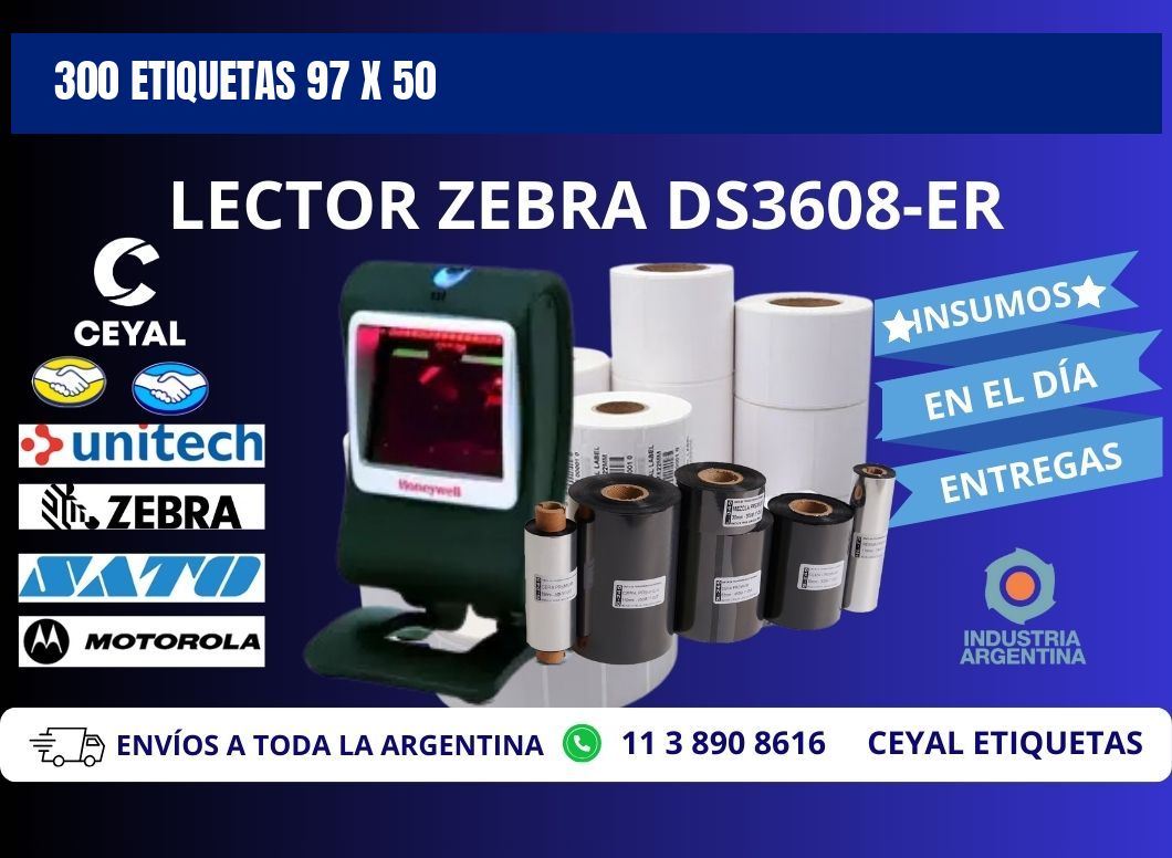300 ETIQUETAS 97 x 50