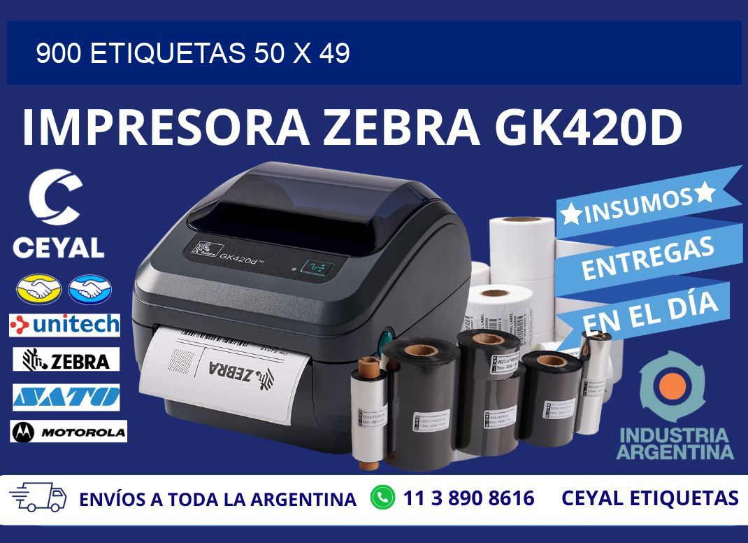 900 ETIQUETAS 50 x 49