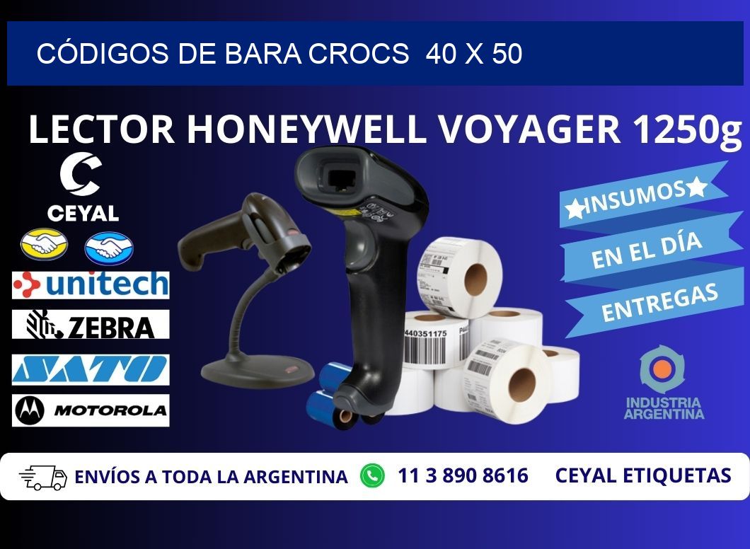 CÓDIGOS DE BARA CROCS  40 x 50
