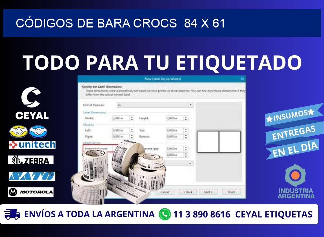 CÓDIGOS DE BARA CROCS  84 x 61