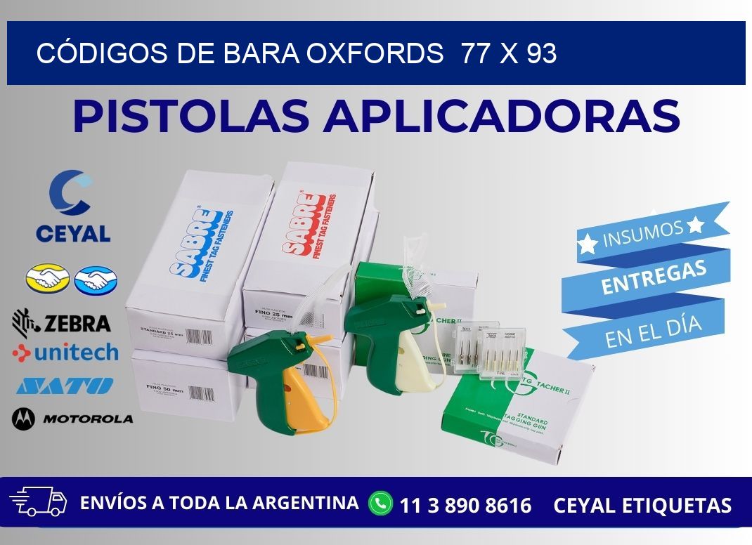 CÓDIGOS DE BARA OXFORDS  77 x 93