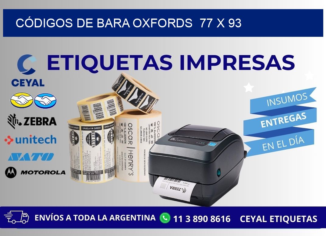 CÓDIGOS DE BARA OXFORDS  77 x 93