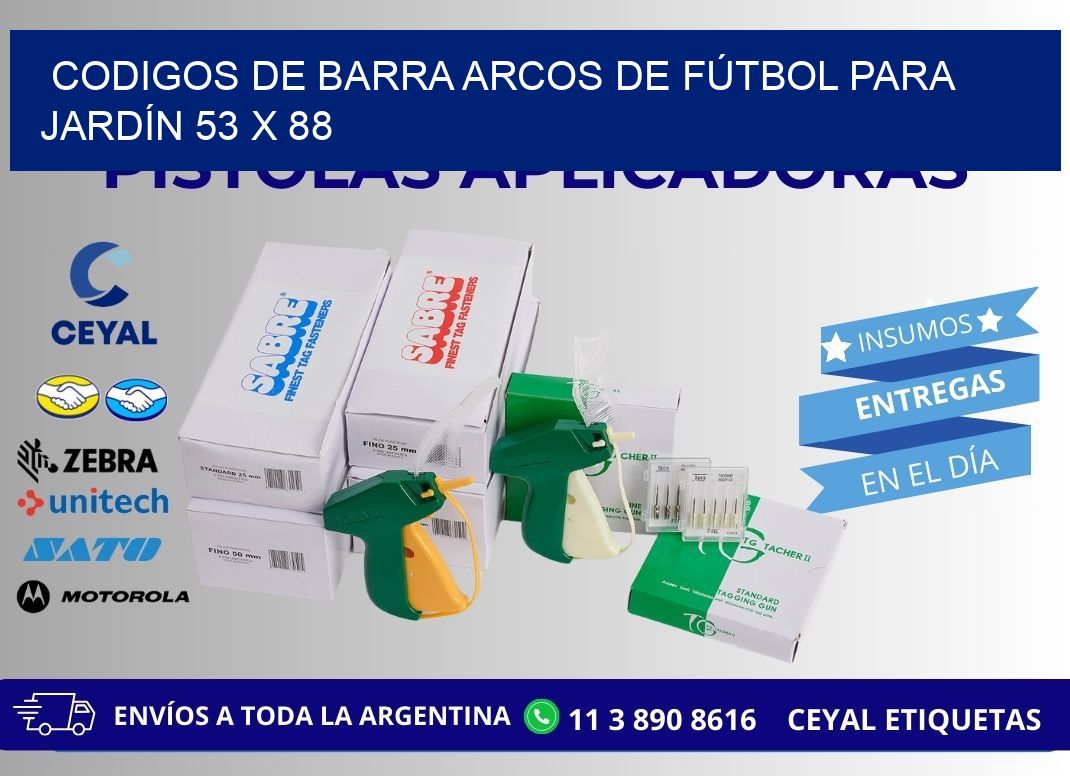 CODIGOS DE BARRA ARCOS DE FÚTBOL PARA JARDÍN 53 x 88