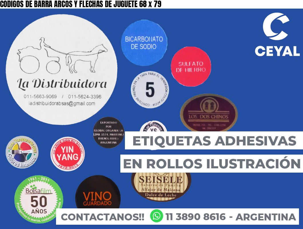 CODIGOS DE BARRA ARCOS Y FLECHAS DE JUGUETE 68 x 79
