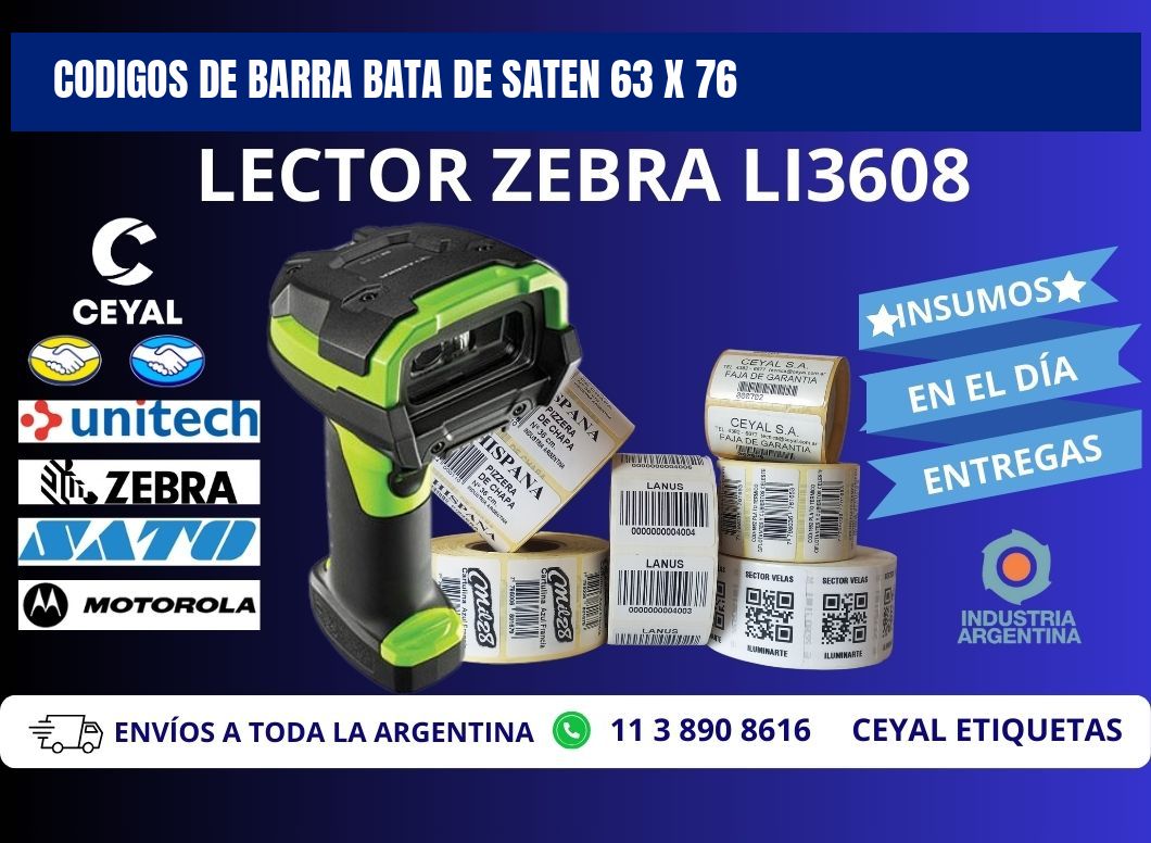 CODIGOS DE BARRA BATA DE SATEN 63 x 76