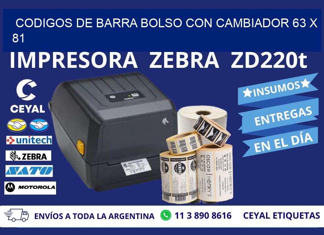 CODIGOS DE BARRA BOLSO CON CAMBIADOR 63 x 81
