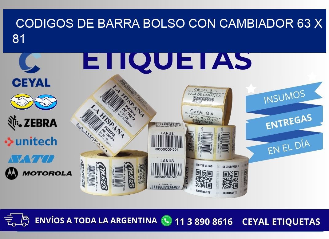 CODIGOS DE BARRA BOLSO CON CAMBIADOR 63 x 81