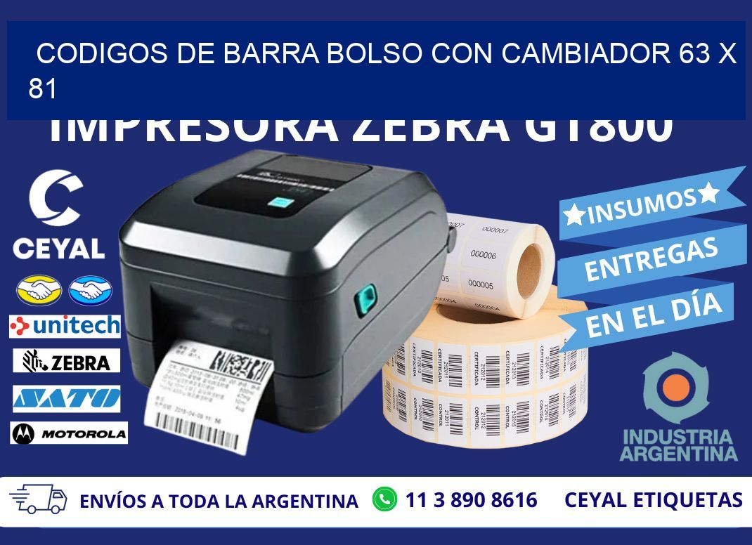CODIGOS DE BARRA BOLSO CON CAMBIADOR 63 x 81