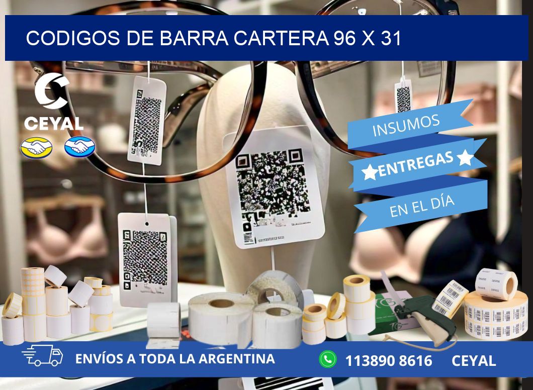 CODIGOS DE BARRA CARTERA 96 x 31
