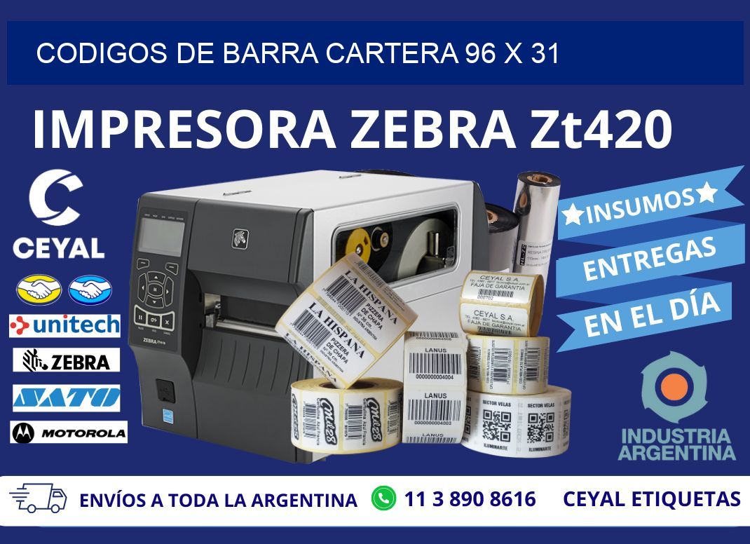 CODIGOS DE BARRA CARTERA 96 x 31