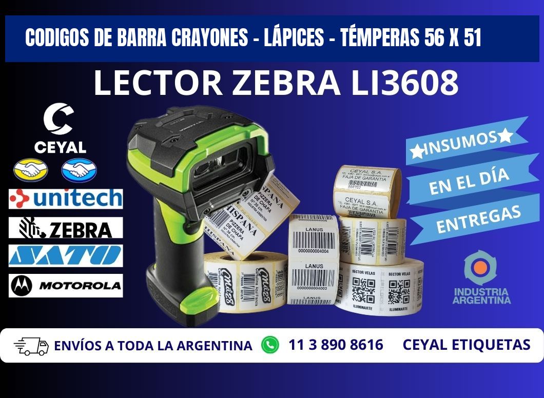CODIGOS DE BARRA CRAYONES - LÁPICES - TÉMPERAS 56 x 51