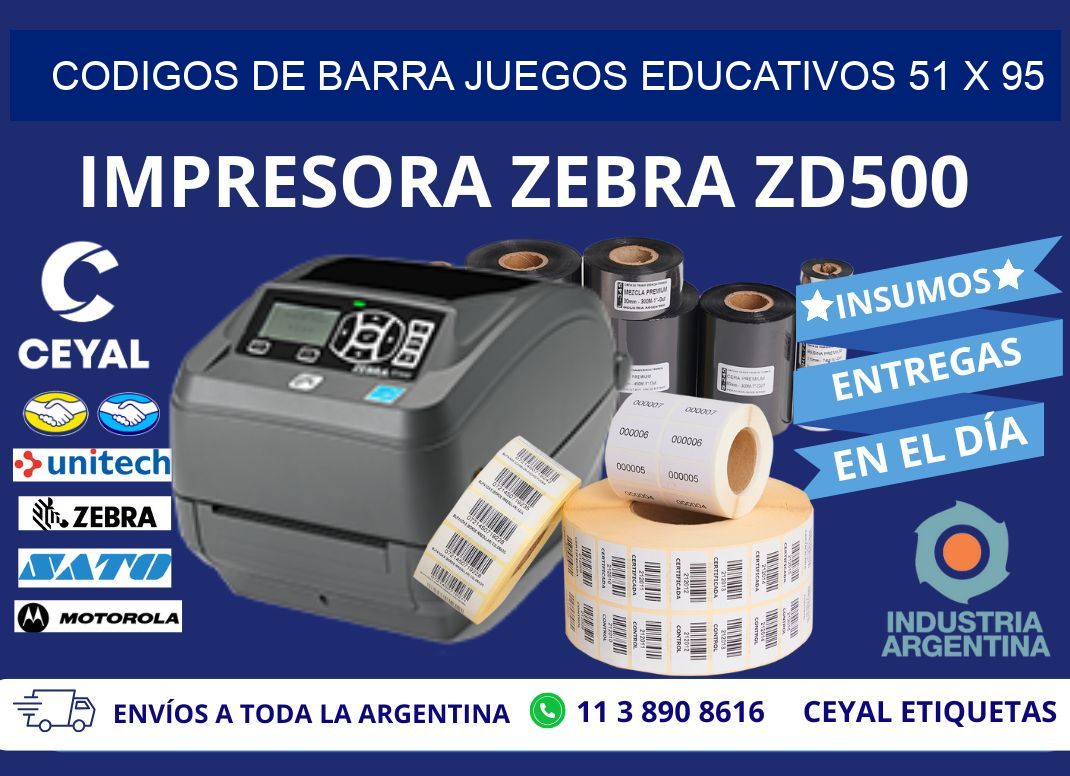 CODIGOS DE BARRA JUEGOS EDUCATIVOS 51 x 95