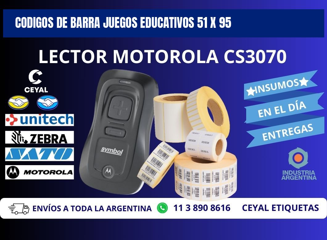 CODIGOS DE BARRA JUEGOS EDUCATIVOS 51 x 95