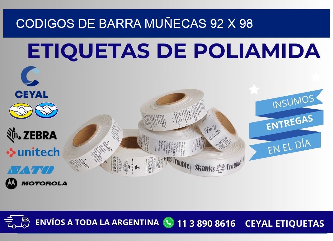 CODIGOS DE BARRA MUÑECAS 92 x 98