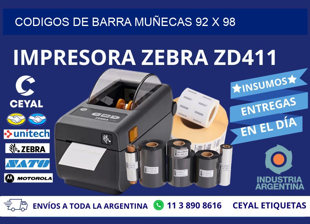 CODIGOS DE BARRA MUÑECAS 92 x 98