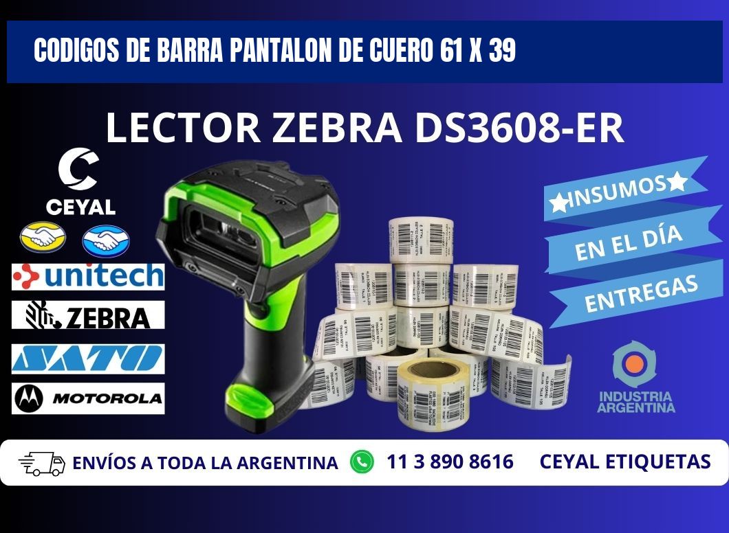 CODIGOS DE BARRA PANTALON DE CUERO 61 x 39