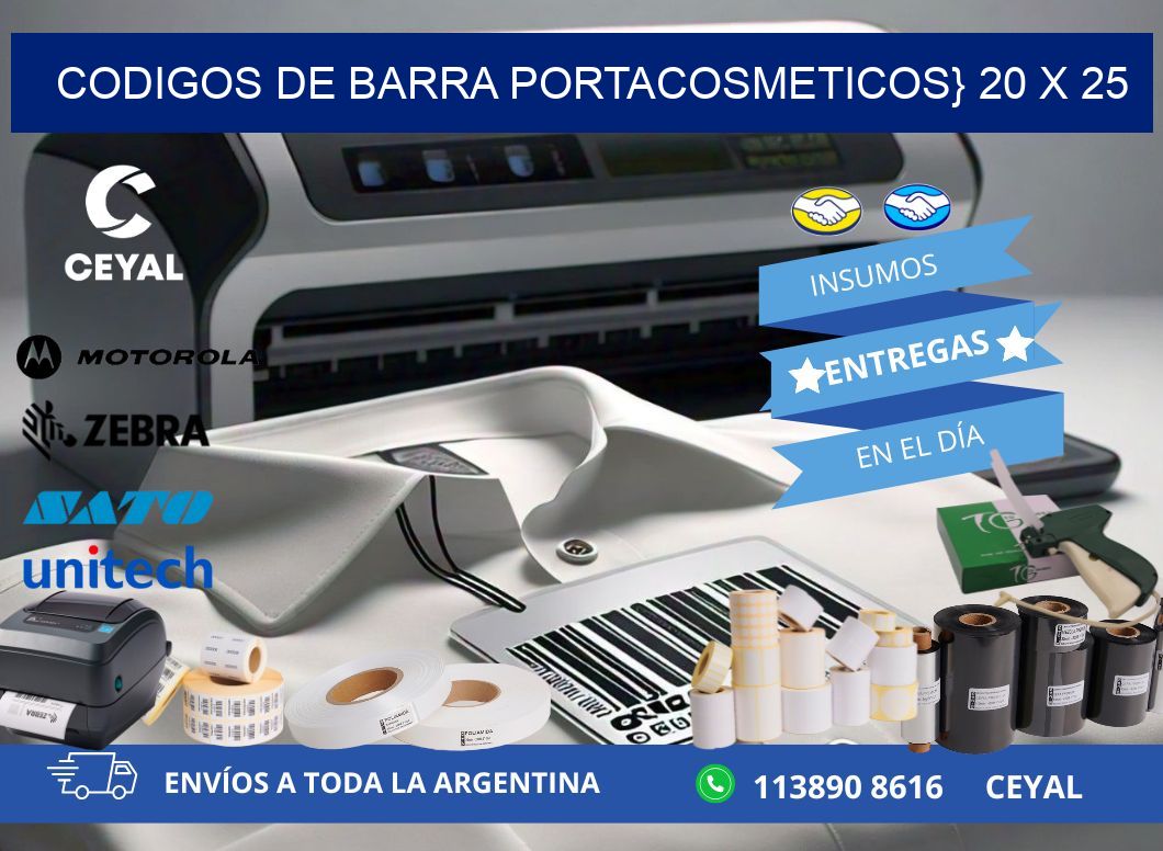 CODIGOS DE BARRA PORTACOSMETICOS} 20 x 25
