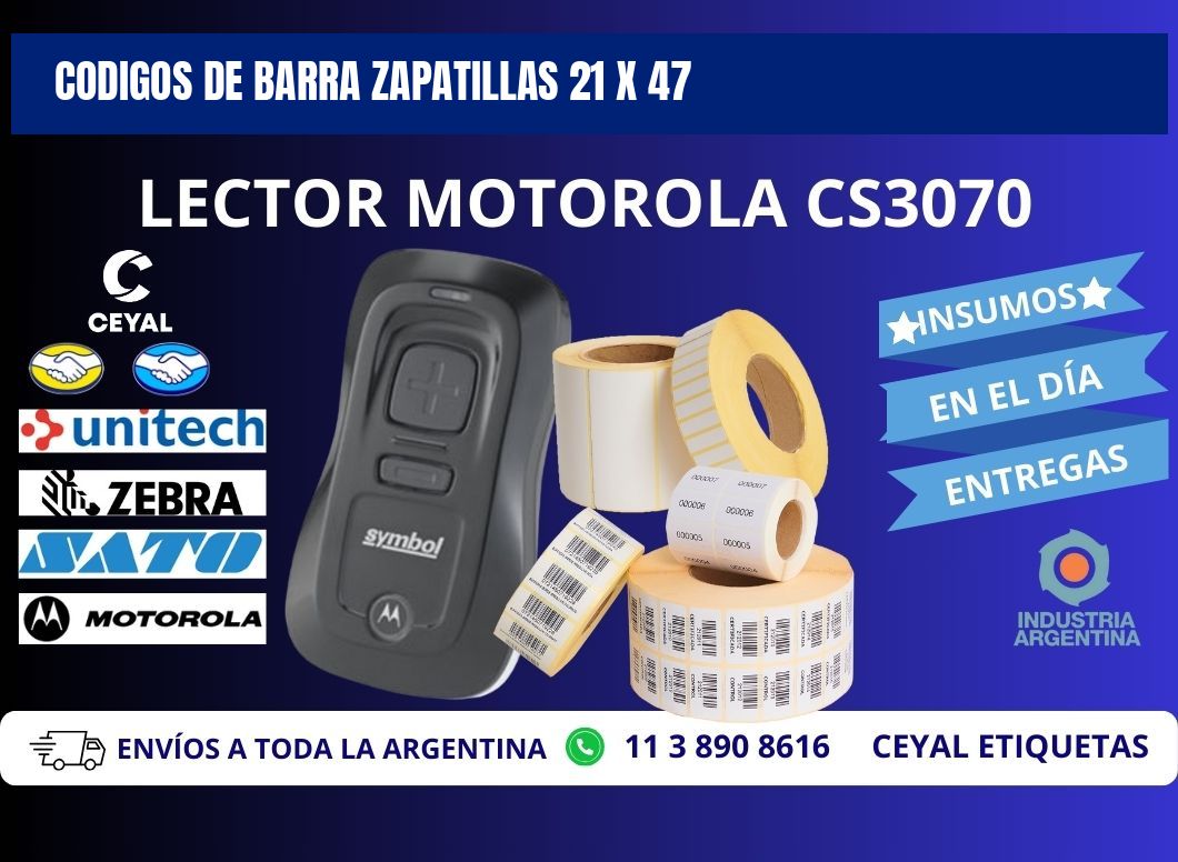 CODIGOS DE BARRA ZAPATILLAS 21 x 47