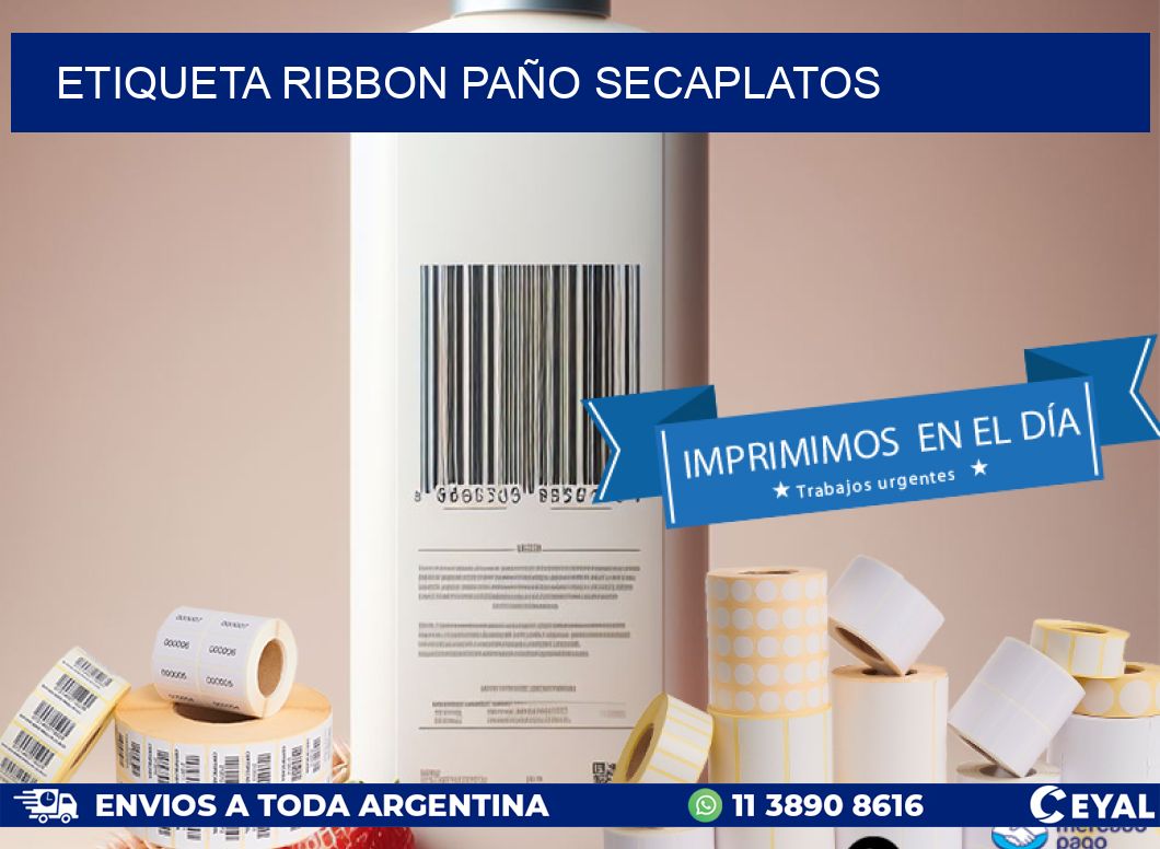 ETIQUETA RIBBON PAÑO SECAPLATOS