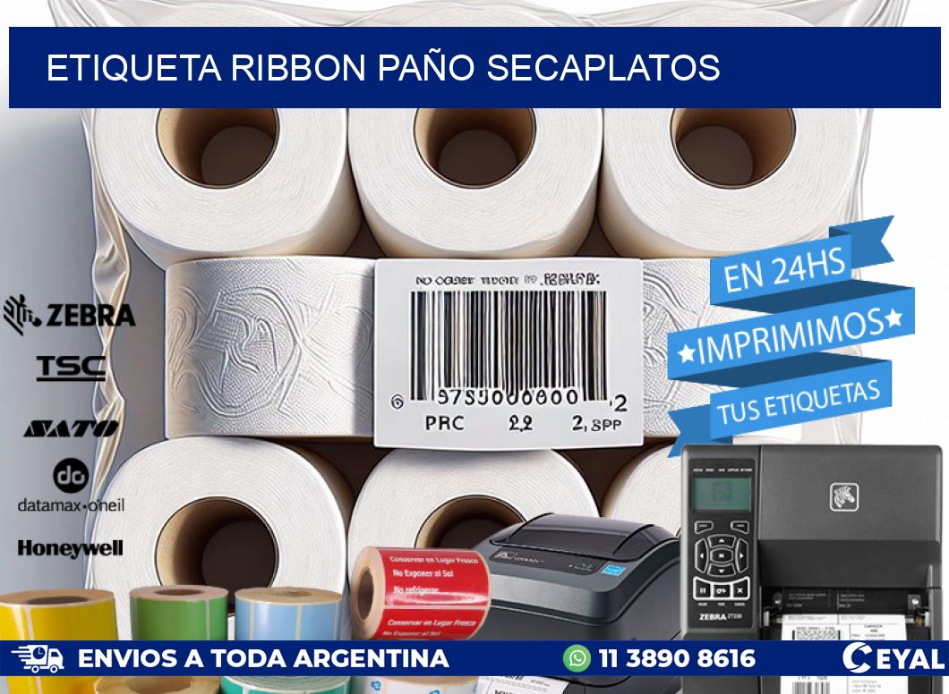 ETIQUETA RIBBON PAÑO SECAPLATOS