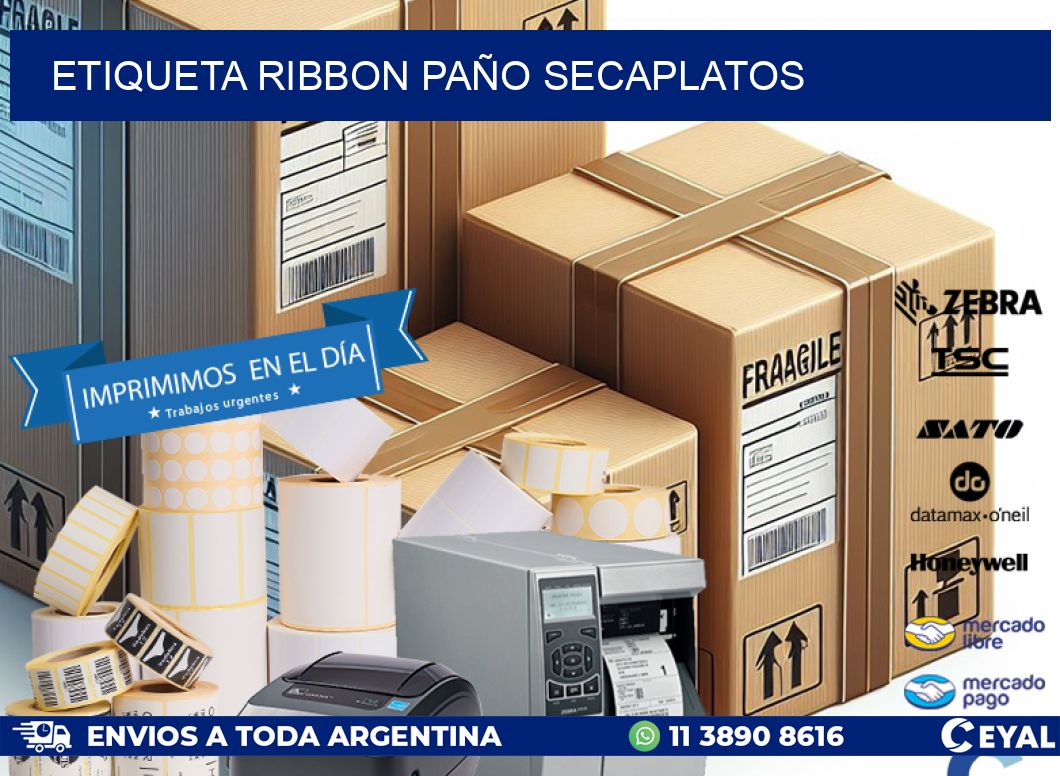 ETIQUETA RIBBON PAÑO SECAPLATOS