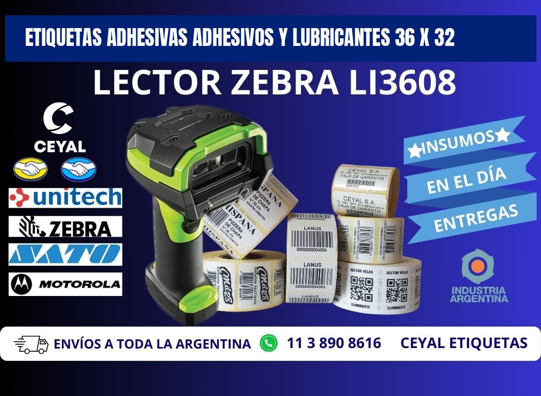 ETIQUETAS ADHESIVAS ADHESIVOS Y LUBRICANTES 36 x 32