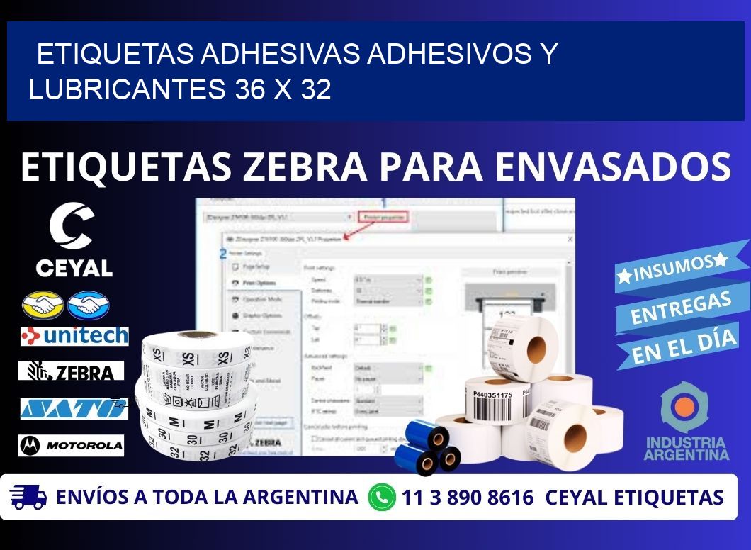 ETIQUETAS ADHESIVAS ADHESIVOS Y LUBRICANTES 36 x 32