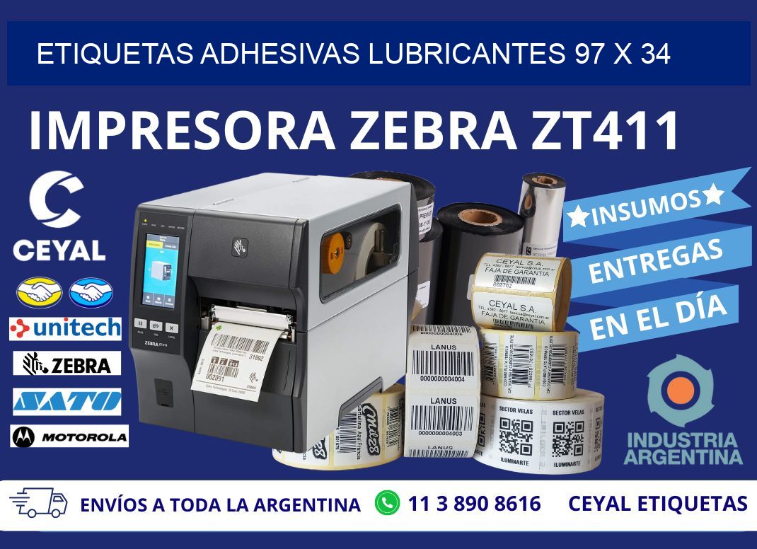 ETIQUETAS ADHESIVAS LUBRICANTES 97 x 34