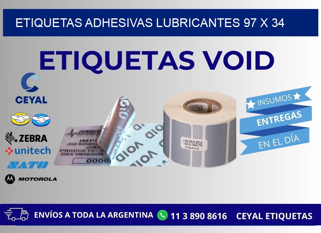 ETIQUETAS ADHESIVAS LUBRICANTES 97 x 34
