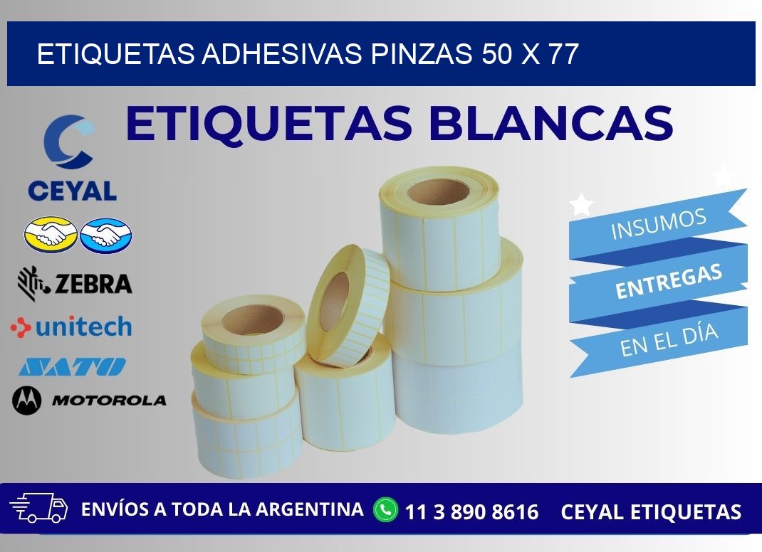 ETIQUETAS ADHESIVAS PINZAS 50 x 77