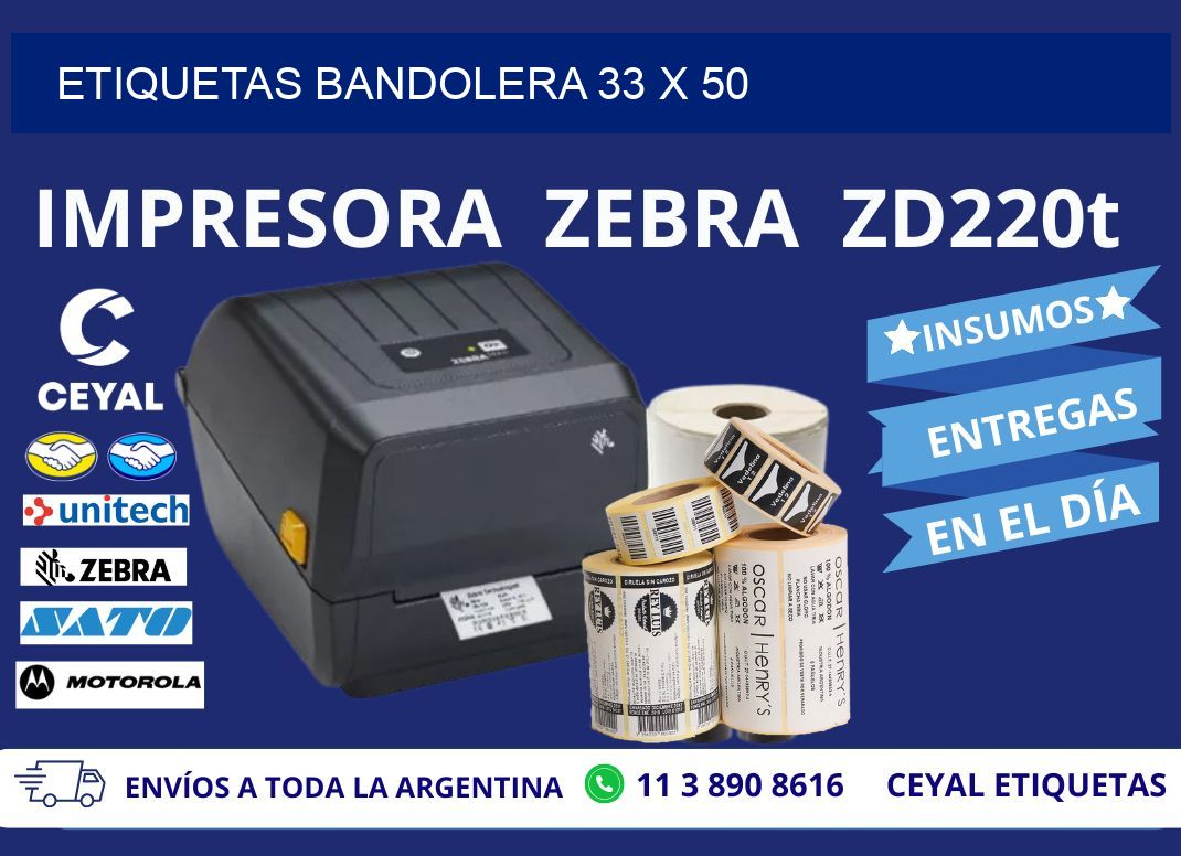 ETIQUETAS BANDOLERA 33 x 50