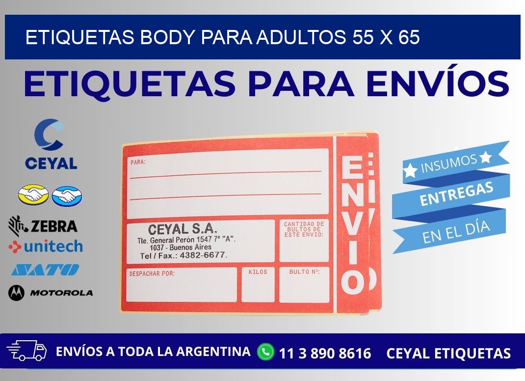 ETIQUETAS BODY PARA ADULTOS 55 x 65