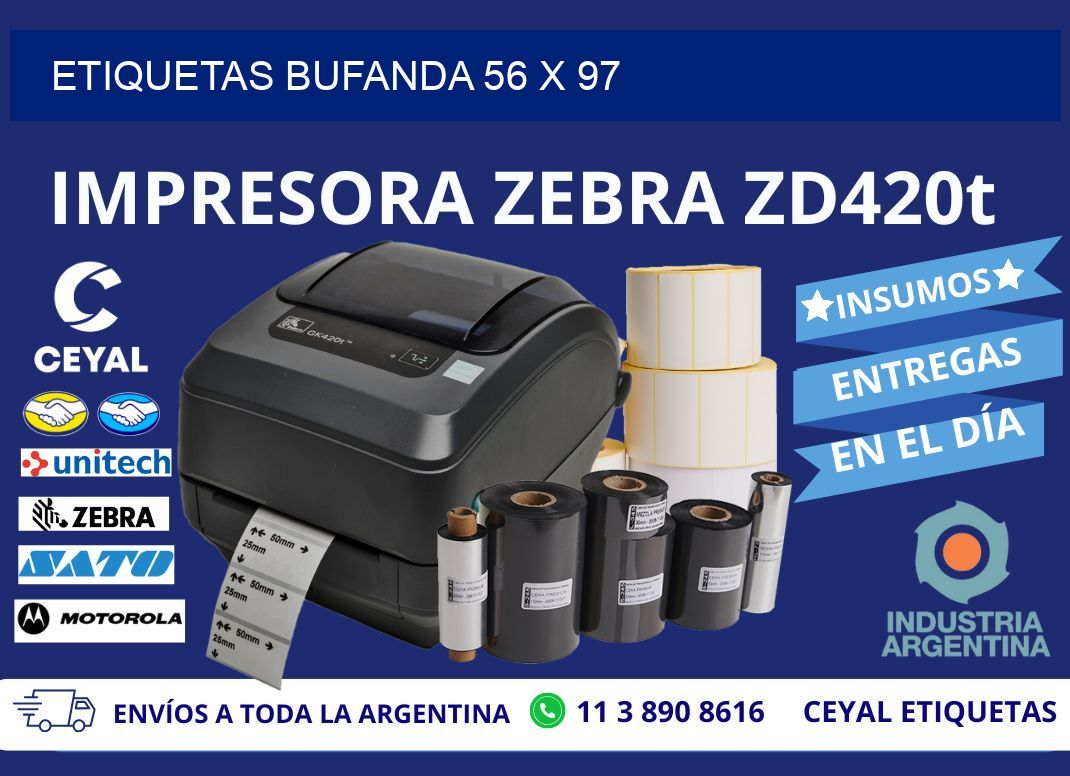 ETIQUETAS BUFANDA 56 x 97
