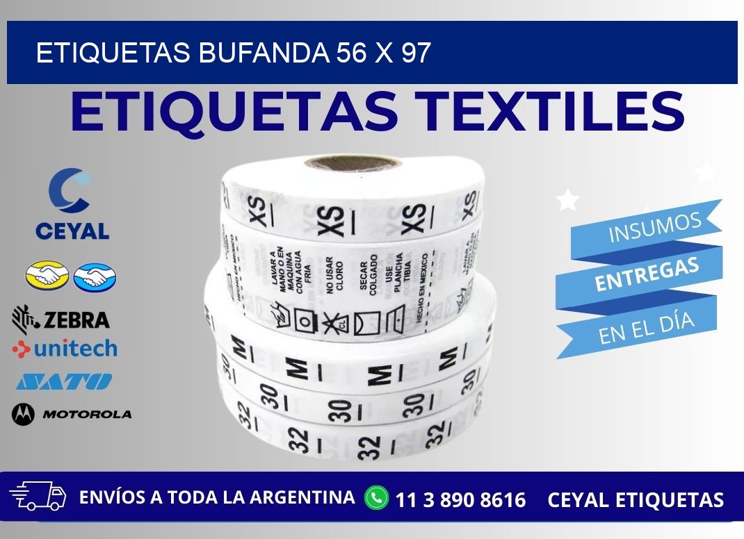 ETIQUETAS BUFANDA 56 x 97